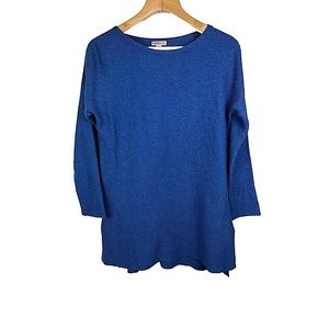 Merona Three Quarter Sleeve Cotton Shirt | Color: Blue | Size: M